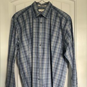 Joseph Abboud Light Blue/Navy/Cream Checkered Shirt
